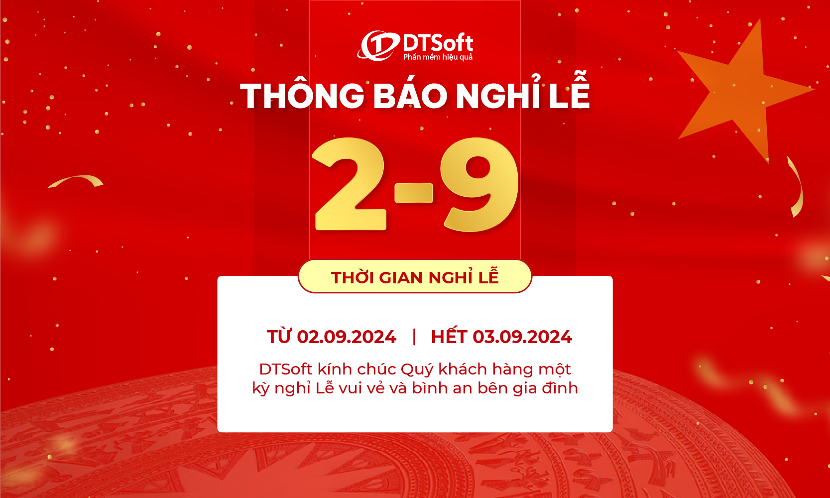 Thông báo lịch nghỉ Lễ Quốc Khánh 2/9 năm 2024