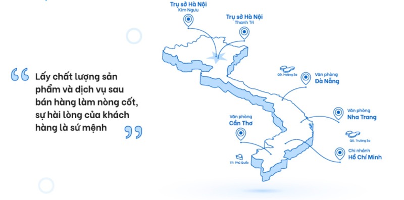 Trụ sở, chi nhánh và các văn phòng đại diện trên toàn quốc DTSoft